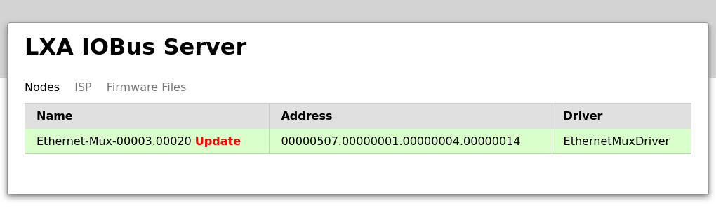 IOBus Server Webinterface - Upgrade notification